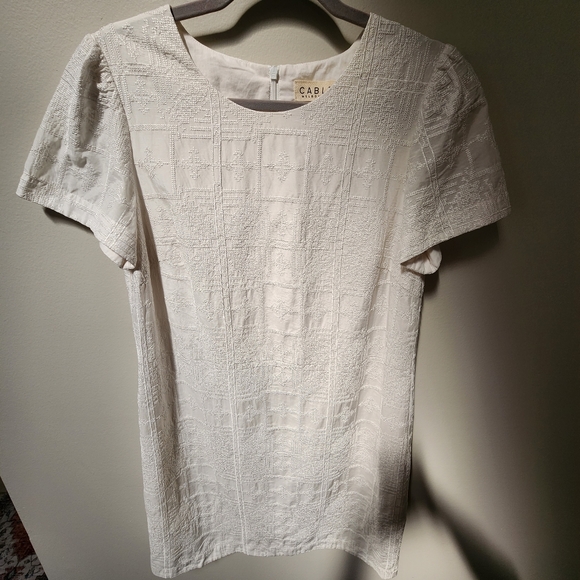 Cable Melbourne White Embroidered Mid Length White Summer Dress, Medium - Picture 5 of 16